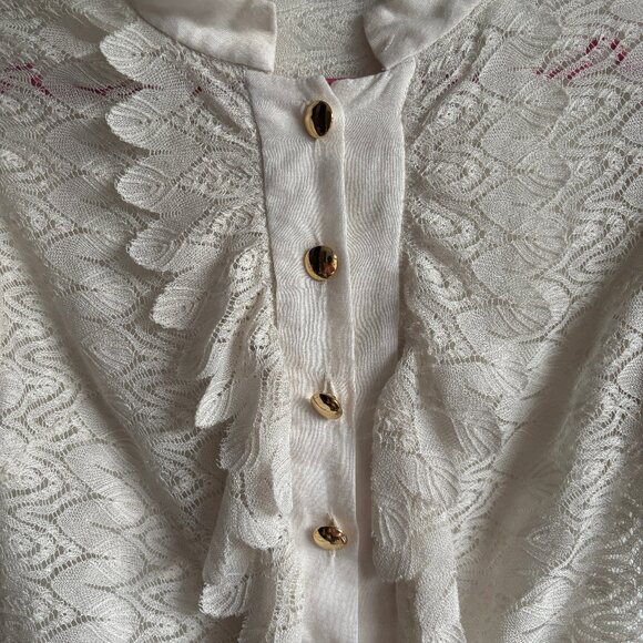 Sz6 Lace Cream Top Made in USA ๐บ๐ธ - Picture 3 of 8